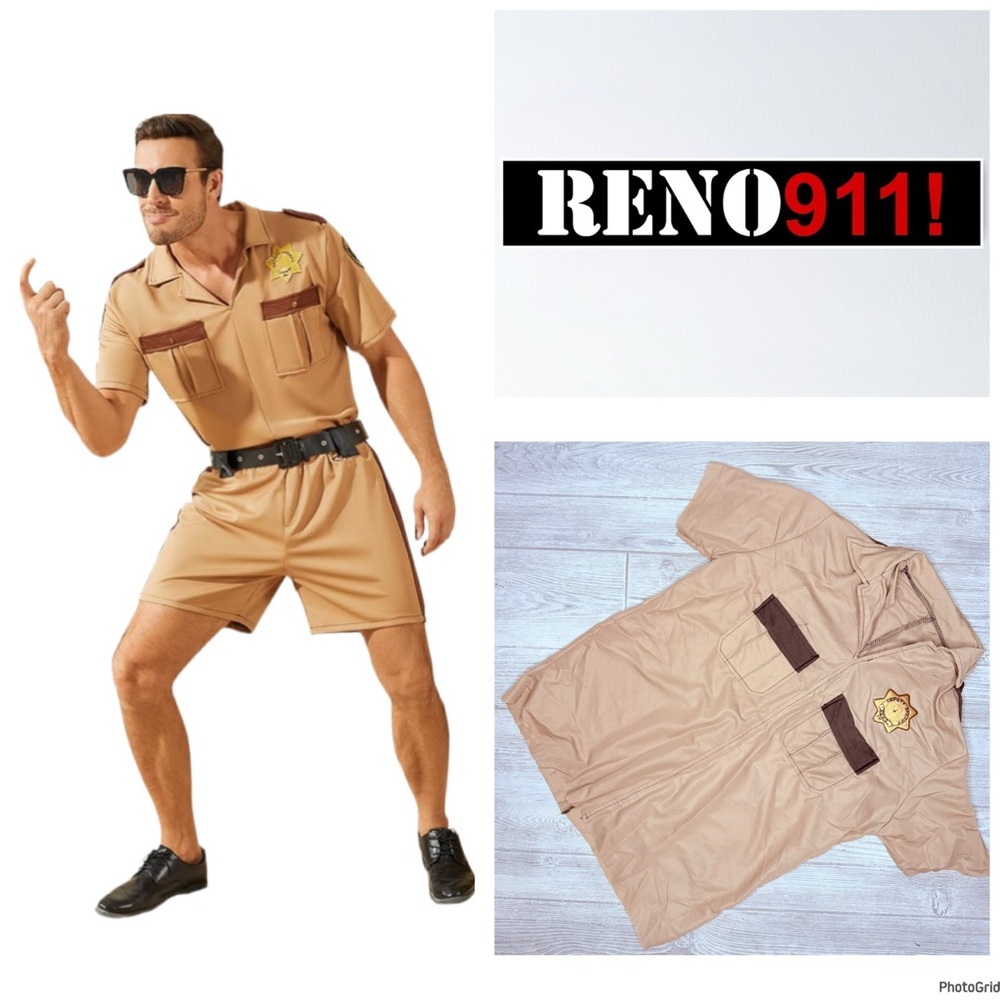 Halloween costume Police Reno Lt Dangle cosplay shirt men’s one size ( large )